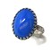 18x13mm Sapphire Blue Czech Glass 925 Antique Sterling Silver Ring by Salish Sea Inspirations product 1